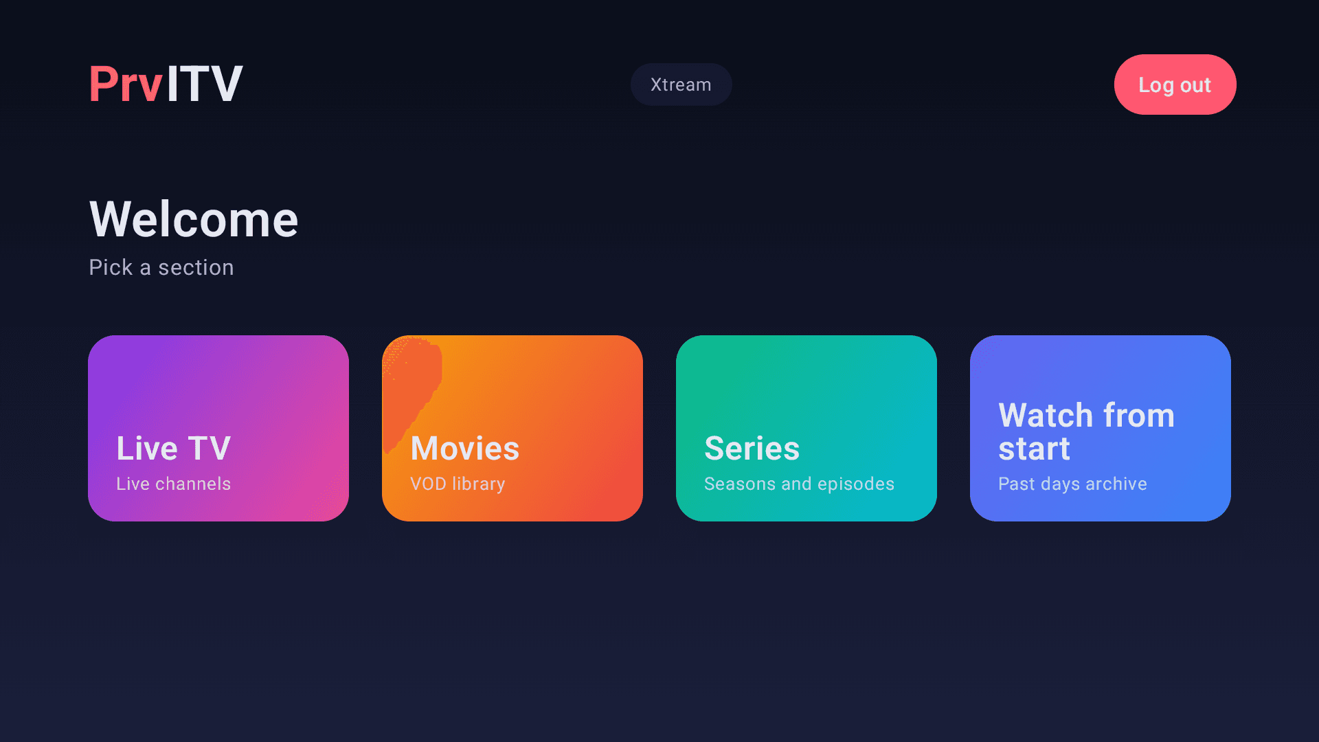 PrviTV home screen across platforms